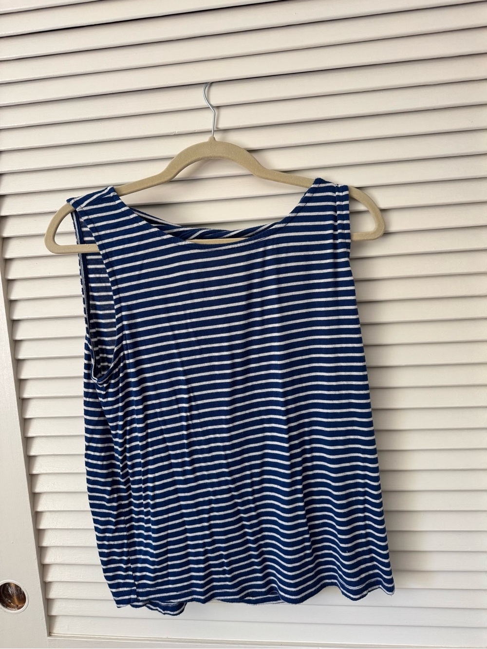Navy and White Striped Tank Top